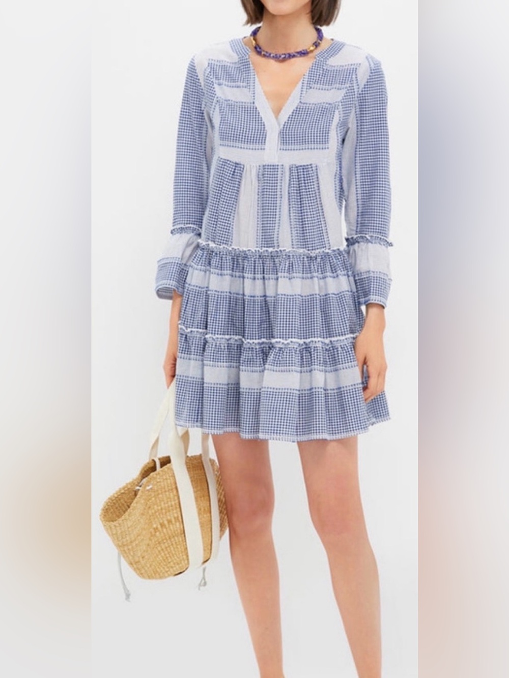 Tuckernuck POMANDER PLACE Blue Gingham Lanie Dress Size S NWT